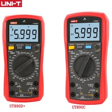 Multímetro Digital UT890C UT890D + valores eficaces verdaderos, rango Manual, probador de temperatura de capacitancia de Frecuencia AC DC, retroiluminación, UNI-T 2024 - compra barato