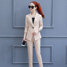 Women's suit 2019 spring and autumn new fashion slim slimming suit casual pants two sets of professional women's clothing 2024 - buy cheap