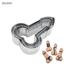 3 Pcs/ set Penis Shape Stainless Steel Cookie Cutters DIY Cake Fondant Biscuits Tools Sugarcraft Bakery Bakeware 2024 - buy cheap