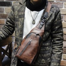 Мужская модная сумка-мессенджер маленькая сумка через плечо из искусственной кожи нагрудная сумка с карманами коричневая сумка для отдыха дорожная сумка через плечо 2024 - купить недорого