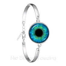Fashion Chain Bracelet 18mm Glass Dome Black Green Cat Eye Bangle Evil Eyes Bangles Dragon Eye Jewelry Wholesale 2024 - buy cheap