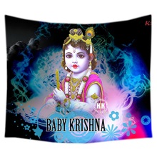 Hinduísmo Senhor Krishna Padrão Decorativa Tapeçaria Tapeçaria Tapete Porta de Saída Da Cama Cortina De Têxteis 2024 - compre barato