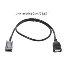 Aux USB Audio Cable Adapter Female Port Extension Wire For Honda Civic Jazz CR-V Accord Stereo MP3 2008 2009 2010 2011 2012 2013 2024 - buy cheap
