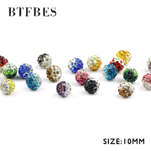 BTFBES-pendientes de cristal de Color degradado mixto, cuentas colgantes, bolas sueltas de Disco de arcilla pavimentadas, para fabricación de pulseras, DIY, 10mm, 20 Uds. 2024 - compra barato