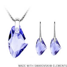 BeBella purple crystal drop pendant necklace earrings jewelry set Made with Swarovski Elements for women gift 2024 - buy cheap