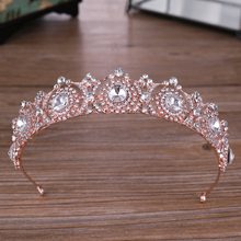 Tiaras y coronas de cristal Vintage para mujer, joyería de cabello nupcial con diamantes de imitación, accesorios para el cabello de boda 2024 - compra barato