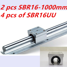 SBR16 1000mm linear guide set: SBR16 L1000mm(2pcs)+SBR16UU linear bearing block(4pcs)  cnc parts 2024 - buy cheap