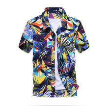 Mens Summer Beach Hawaiian Shirt Brand Short Sleeve Plus Size Floral Shirts Men Casual Holiday Vacation Clothing Camisas 2022 - buy cheap