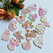 100pcs Random Mixed Decorative Buttons Lovely Buttons 2 Holes Mixed Sewing Wooden Buttons Flatblck Scrapbooking 2024 - buy cheap