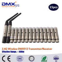 DHL Free Shipping 15pcs/lot Good Quality 2.4G 3-pin XLR wireless dmx512 receiver/transmitting dj led dmx 2024 - buy cheap