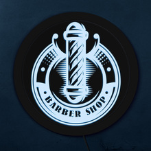 Placa de barbeiro vintage, poste de iluminação led neon para barbeiro, logotipo de marca, placa aberta de pendurar, propaganda 2024 - compre barato