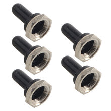 Apoio ee 5 peças 12mm preto borracha rocker interruptor de alavanca chapéu botão à prova d' água tampa da bota vendas