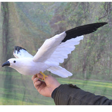 Nova simulação brinquedo de plástico & fur preto asas asas de Gaivota pássaro presente sobre 60x32 cm 1492 2024 - compre barato