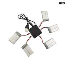 EBOYU 5pcs * 3.7V 600mAh Lipo Battery+1 to 5 Balance Charger for MJX X708W X708 UDI U45 U45W U42 U42W RC Quadcopter Drone 2024 - buy cheap