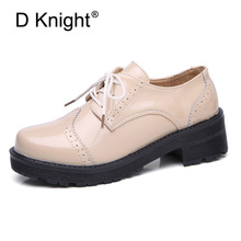 Classic Women Oxfords Shoes British Style Footwear Women Genuine Leather Platfrom Shoes Woman Lace Up Big Size Brogue Women Shoe 2024 - buy cheap