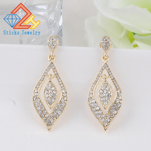 Statement Korean Brides Jewelry Crystal Rhinestones Earring Elegant Long Drop Bridal Wedding For Women 2024 - buy cheap