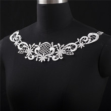 Vestido floral de poliéster 30x11cm, branco/preto, estampa de flor, de renda, para mulheres, decoração yl0069 2024 - compre barato