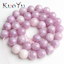 Purple Plated Angelite stone Beads Natural Round Loose Bead For Making Jewelry Diy Perles 15''Strand 4/6/8/10/12mm Wholesale 2024 - buy cheap