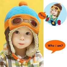 2018 Cool Baby Hat With Ears  Toddlers Hats Solid Infant Winter Warm Pilot Hat For Kids Cartoon Beanie Cap Halloween Cosplay 2024 - buy cheap