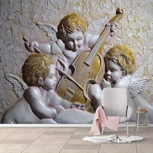 Papel tapiz 3D De estilo europeo, Mural De pared De Ángel estéreo para sala De estar, dormitorio De niños, Fondo De pasillo, Papel De pared 3 D 2024 - compra barato