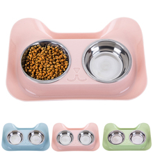 Pet Bowl Set Creative Double Bowls Stainless Steel Non-Slip Dog Cat Bowl Pet Water Food Feeder Pet Feeding Supplies For Cats Dog 2024 - buy cheap