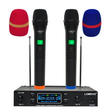 LOMEHO LO-V02 VHF Dual Channel Handheld Karaoke Microphone Family Party Wireless Mic  Handheld Wireless Microphone 2024 - buy cheap