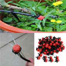 100Pcs Micro Irrigation Sprinklers Adjustable Emitters Stake Water Dripper for Garden Plant Watering System Accessories Supplies 2024 - buy cheap