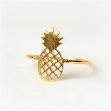 Anéis de abacaxi brancos da moda, anéis de abacaxi em forma de design para mulheres 2024 - compre barato