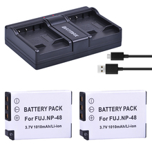 Batmax 2pc NP-48 NP 48 NP48 battery+Dual USB Charger for Fujifilm XQ1 XQ2 NP-48 Camera Battery 2024 - buy cheap