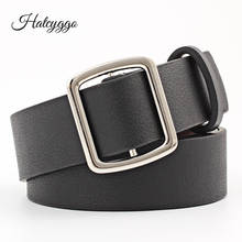 HATCYGGO Waist Belt PU Leather/Black Belts For Women Novel Pinless Metal Buckle Leather Belt Female Fashion Belts 2018 Women 2024 - buy cheap