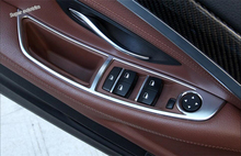 Lapetus аксессуары держатель ручки двери Кнопка подъема окна переключатель Крышка отделка 4 шт. для BMW 5 серии F10 525i 535i 2011-2016 2024 - купить недорого