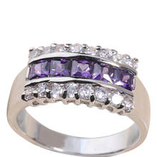 Terrific Purple Zircon White 925 Sterling Silver For Women Ring Size 6 / 7 / 8 / 9 K0718 2024 - buy cheap
