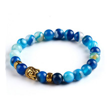 DIEZI Lava Stone Onyx Bead Buddha Bracelet Gold Buddha Jewelry Black Yoga bracelets Men Women Mujer Pulseras Fashion Jewelry 2024 - buy cheap