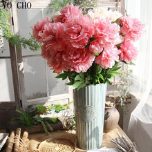 YO CHO 3Heads High Quality Vivid Artificial Flowers Silk Fake Cloud Peony Rare Silk Peonies Flowers For Wedding Home Table Decor 2024 - buy cheap