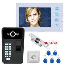 7" TFT Fingerprint Recognition RFID Password Video Door Phone Intercom Doorbell With With NO-Electric Strike Door Lock 2024 - buy cheap
