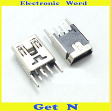 1000pcs   180Degree 5Pins Mini USB Female Jacks Connectors 5P for DIY Accessories Digital Product 2024 - buy cheap