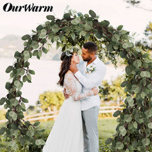 OurWarm Artificial Eucalyptus Plant Fake Leaves Wreath Backdrop Real Touch Garland Party Favors Wedding Supplies Decoration 2024 - buy cheap