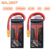 2UNITS GOLDBAT 14.8V Lipo Battery 1500mAh 4S Lipo Battery 14.8V lipo 4s 100C with XT60 Plug for FPV RC Car Truck Airplane 2024 - buy cheap