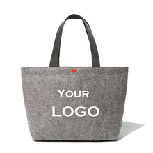 Custom Recycled Women Mix Color Felt Tote Bag Eco-friendly Felt Shopping Bag Fashion Felt Grocery Bags 2024 - buy cheap