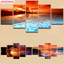 5pcs full square mosaic,5d diamond painting Sea sunset diy diamond embroidery crafts home decoration Y3124 2024 - buy cheap