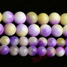 Fctory Price Natural Stone Purple & Yellow Malaysia Jadee Loose Beads 6 8 10 MM Pick Size For Jewelry Making diy 2024 - buy cheap