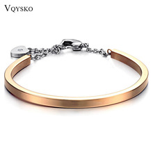 Preço de fábrica fashion cor dourada 316l braceletes de aço inoxidável para mulheres 2024 - compre barato