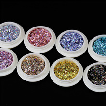 Jy flocos de glitter super holográficos, pigmento de veludo galaxy de 2x2mm, unhas artísticas, resina uv, gel acrílico e unhas, 1 caixa 2024 - compre barato