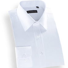 5xl белые мужские деловые рубашки, простая забота, синяя саржа с длинным рукавом, обычная посадка, Мужская офисная рубашка без кармана 2024 - купить недорого