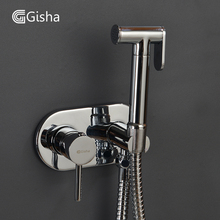 Gisha Toilet Brass Hand Held Bidet Faucet Shower Head Douche Kit Shatta Copper Valve Bathroom Bidet Hot And Cold Warter Tap 2024 - buy cheap