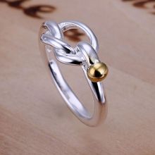 wholesale fine silver plated ring silver plated jewelry fashion knot rings for women/men SR044 2024 - buy cheap