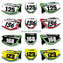 NICECNC-pegatina de placa de número personalizado y gráficos de fondo para Kawasaki KX125 KX250 2003 - 2013 2005 2007 2009 KX 125 250 2024 - compra barato