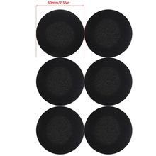 Earphone Accessories 6Pcs 60mm Black Foam Ear Pads Earphone Pad Sponge Earpads Headphone Cover for Earphone 2024 - buy cheap