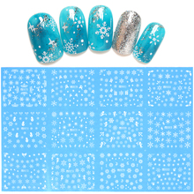 Big Sheet Nail Art Water Decals Christmas Snowflake Pattern Transfer Stickers DIY Manicure Winter Xmas Water Sliders Paper 2024 - buy cheap