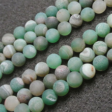 Contas drusy redondas de 6-14mm, verde, faixas de ágata, para fazer jóias, pulseiras, 15 '', bordado, faça você mesmo, berloque 2024 - compre barato